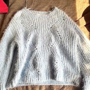 Blue fuzzy sweater